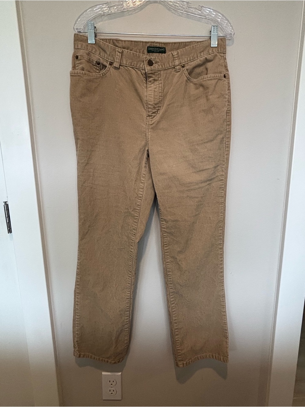 Lauren Ralph Lauren Tan Straight-Leg Cotton Pants